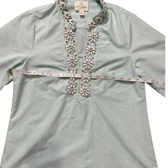 Julie Brown Embellished Mandarin Style Top Size 2 - Picture 7 of 8